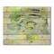 Designart - Abstract Pond of Green and Yellow - Modern Print on Natural Pine Wood